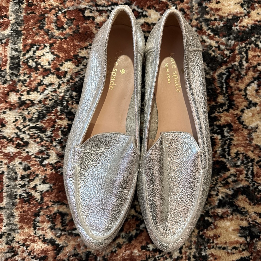 Kate Spade Metallic Silver Flats